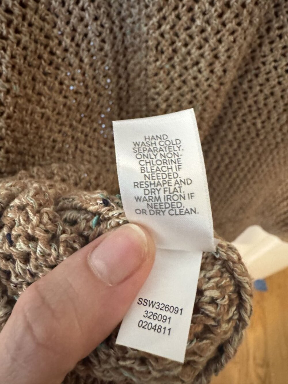 NWT J. Jill XL Button-Up Open-Knit Cardigan Sweater In Rattan Multi Cotton Blend - Picture 8 of 8